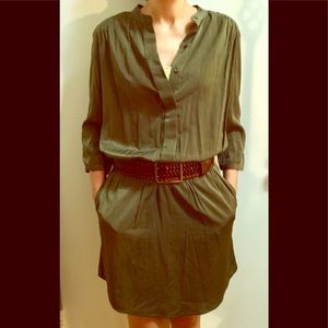 JOE FRESH Olive Shirt Dress - like new!